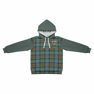 Paisley Tartan Accent Kid Hoodie with Family Crest