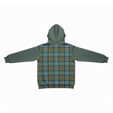 Paisley Tartan Accent Kid Hoodie with Family Crest