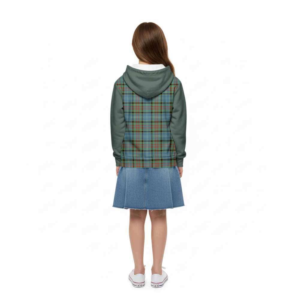 Paisley Tartan Accent Kid Hoodie with Family Crest