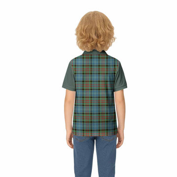 Paisley Tartan Accent Kid Polo Shirt with Family Crest