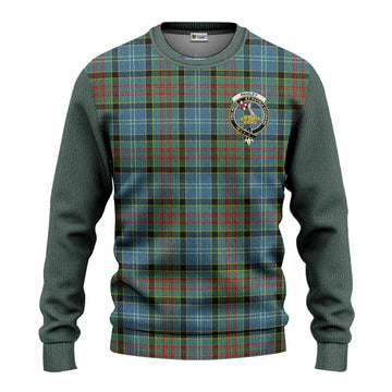 Paisley Tartan Accent Knitted Sweater with Family Crest