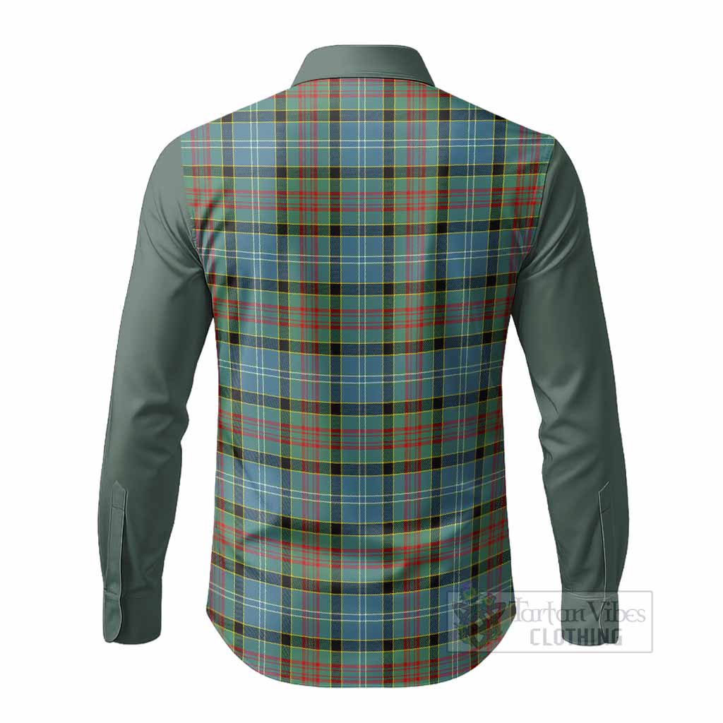 Paisley Tartan Accent Long Sleeve Button Shirts with Family Crest