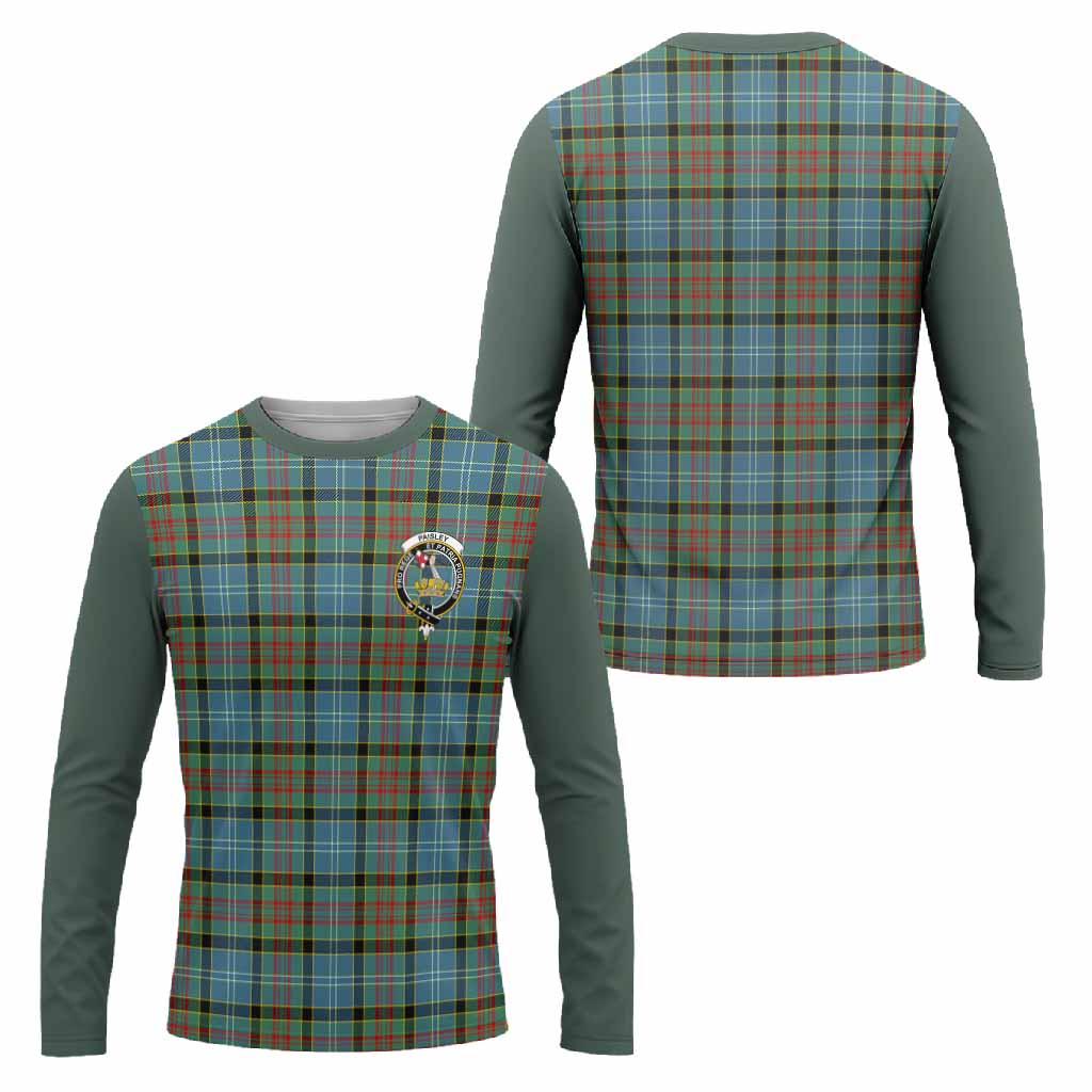 Paisley Tartan Accent Long Sleeve T-Shirt with Family Crest