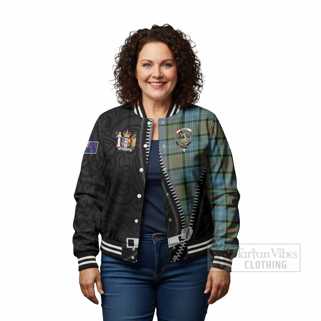 Paisley Tartan Baseball Jacket New Zealand Pattern Unique Zipper Stylized
