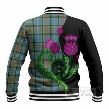 Paisley Tartan Baseball Jacket Traditional Scottish Thistle