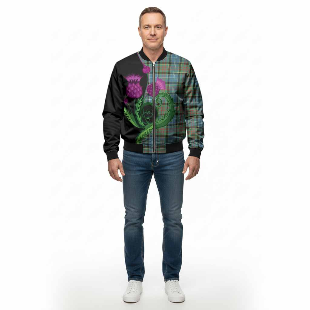 Paisley Tartan Bomber Jacket Traditional Scottish Thistle