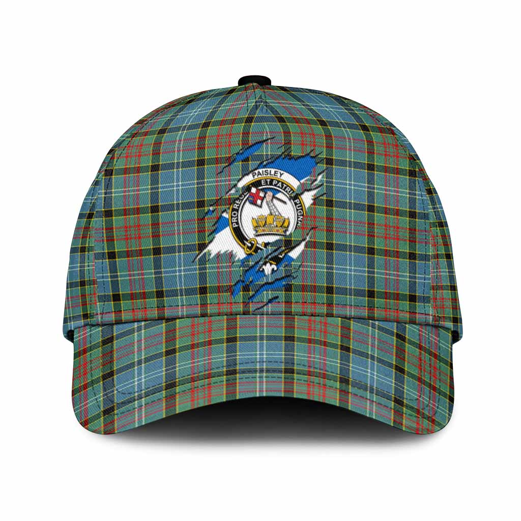 Paisley Tartan Classic Cap with Family Crest In Me Style