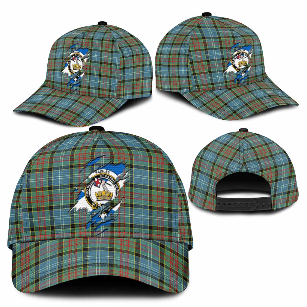 Paisley Tartan Classic Cap with Family Crest In Me Style