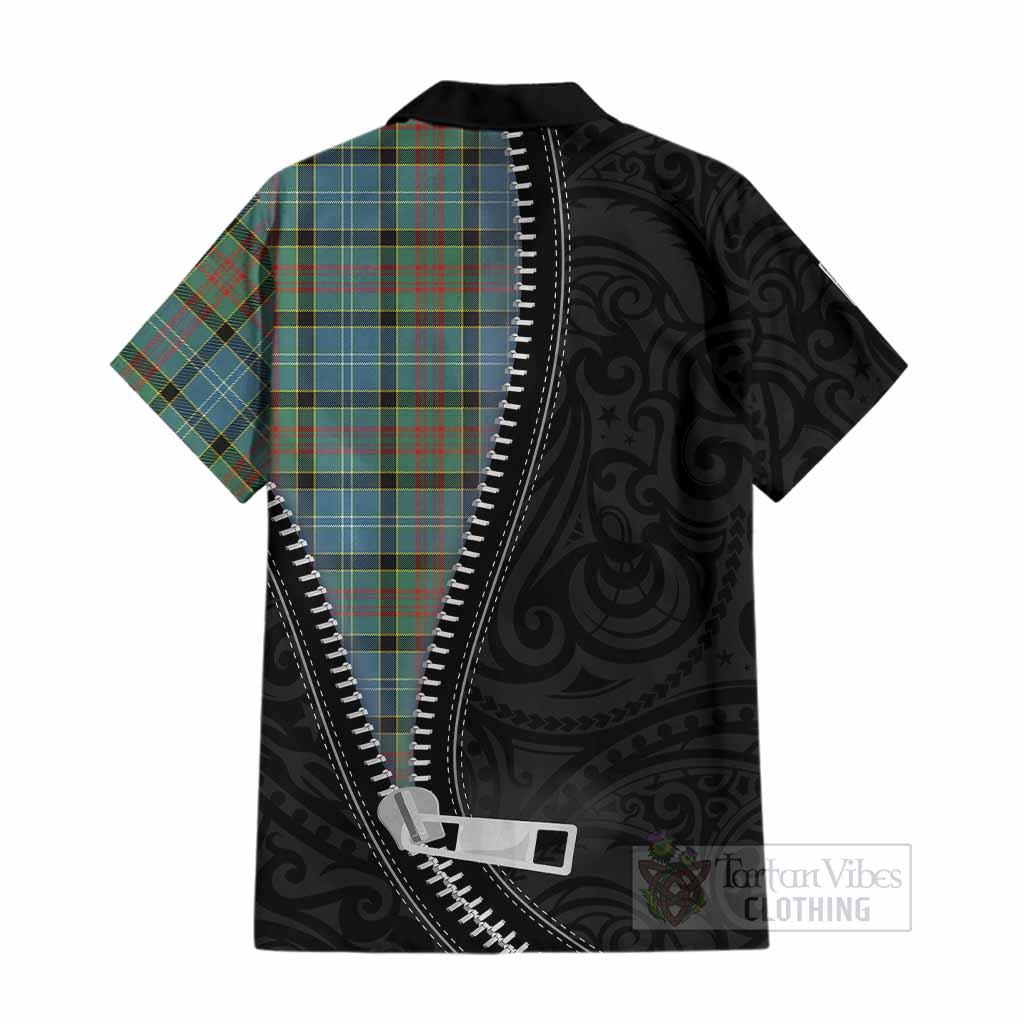 Paisley Tartan Cotton Hawaiian Shirt New Zealand Pattern Unique Zipper Stylized