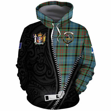 Paisley Tartan Cotton Hoodie New Zealand Pattern Unique Zipper Stylized