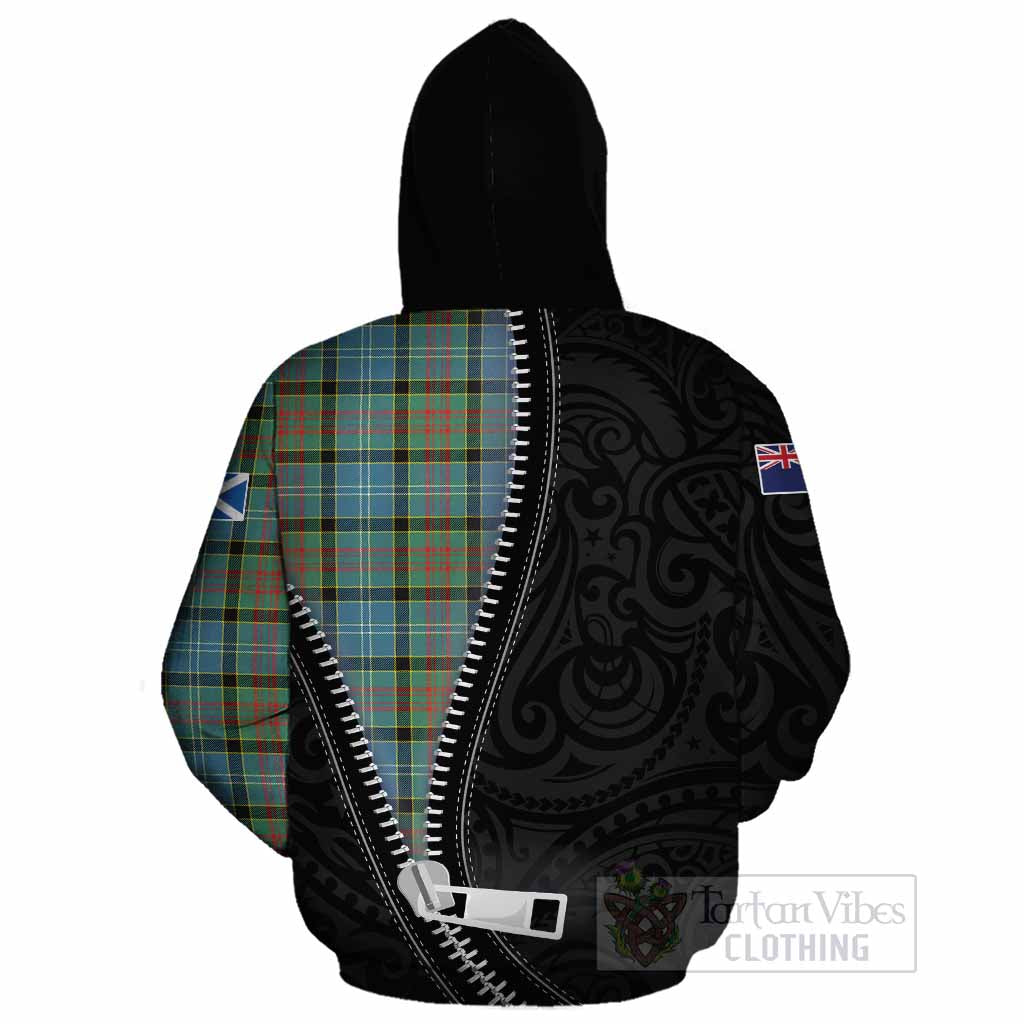 Paisley Tartan Cotton Hoodie New Zealand Pattern Unique Zipper Stylized