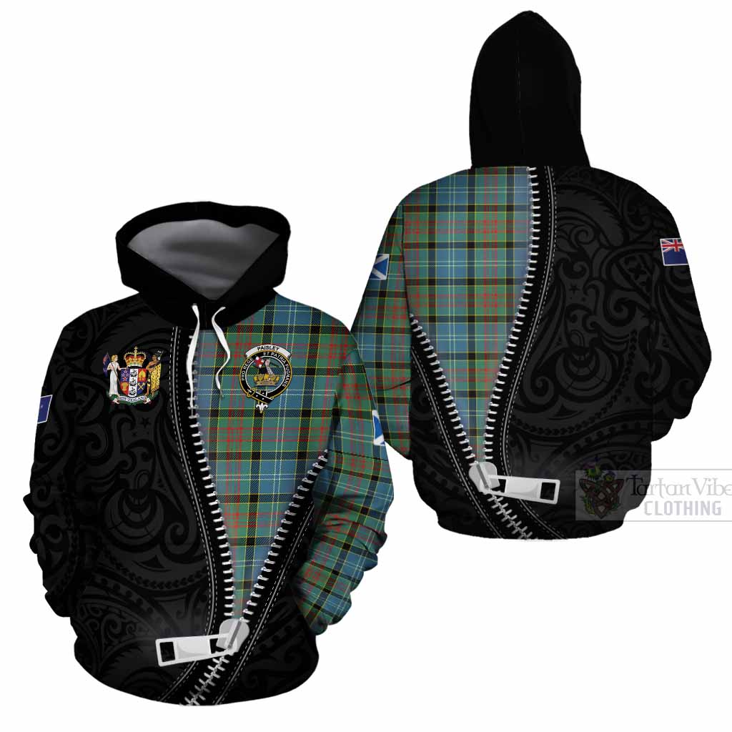 Paisley Tartan Cotton Hoodie New Zealand Pattern Unique Zipper Stylized