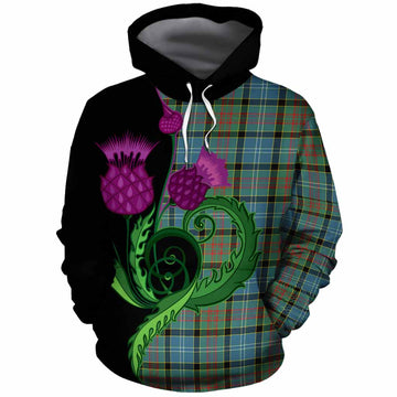 Paisley Tartan Cotton Hoodie Traditional Scottish Thistle