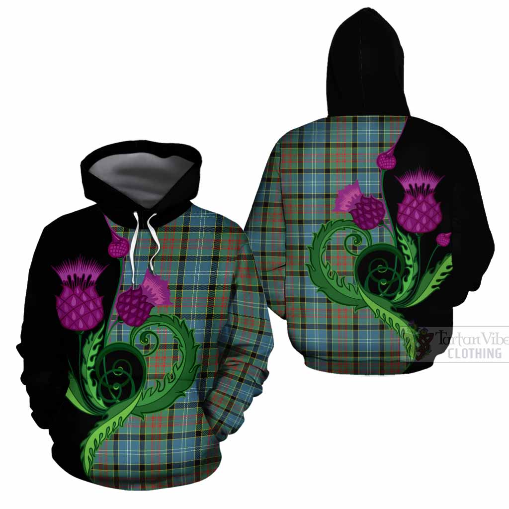 Paisley Tartan Cotton Hoodie Traditional Scottish Thistle