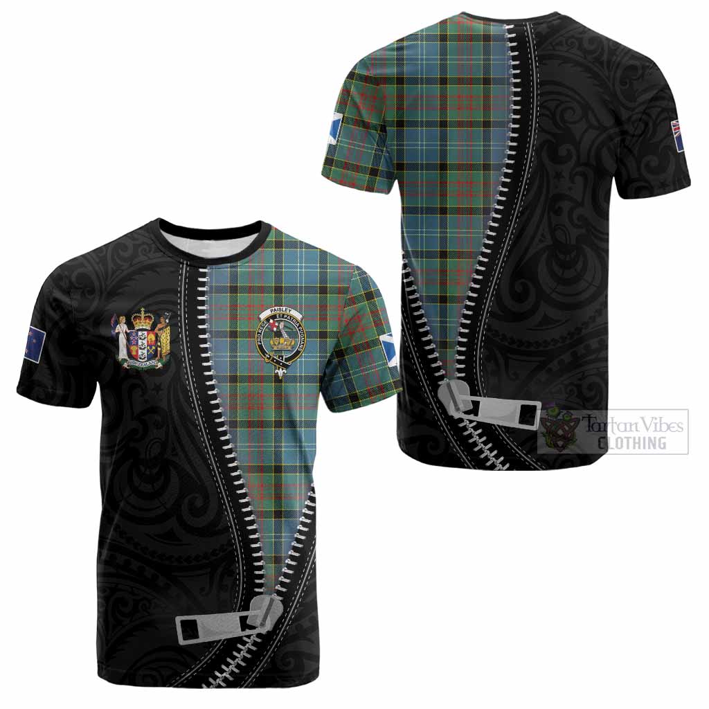 Paisley Tartan Cotton T-shirt New Zealand Pattern Unique Zipper Stylized