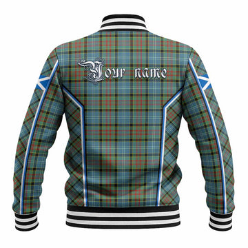 Paisley Tartan Crest Baseball Jacket Scotland Coat of Arm Flag Style