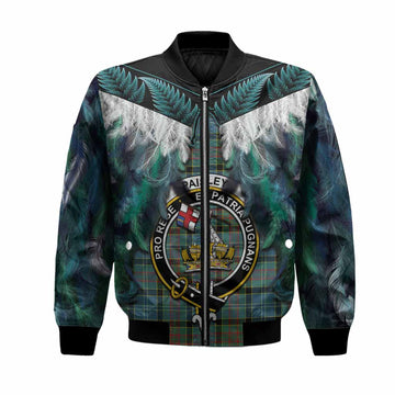 Paisley Tartan Crest Bomber Jacket New Zealand Maori Korowai Cloak