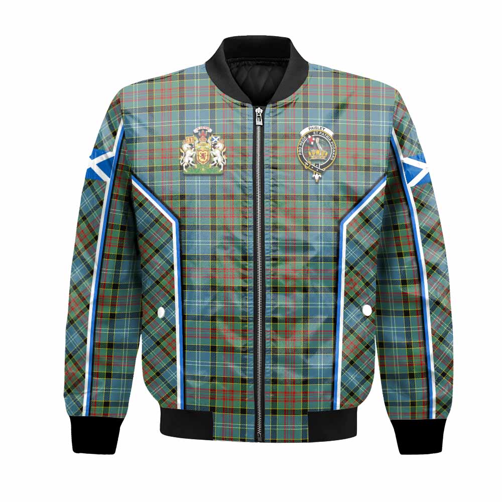 Paisley Tartan Crest Bomber Jacket Scotland Coat of Arm Flag Style - Tartan Vibes Clothing