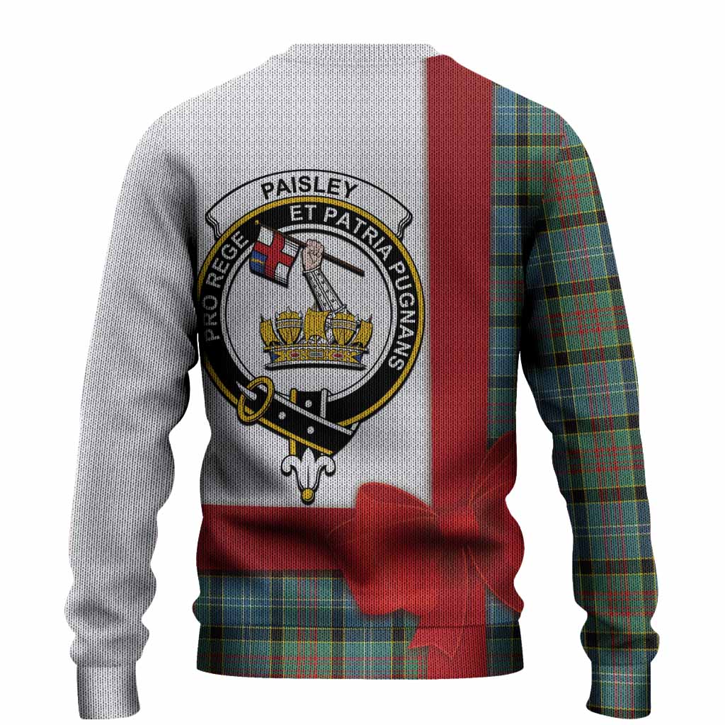 Paisley Tartan Crest Christmas Christmas Ugly Sweater Highland Cow Bagpipes Coquette Bow Style
