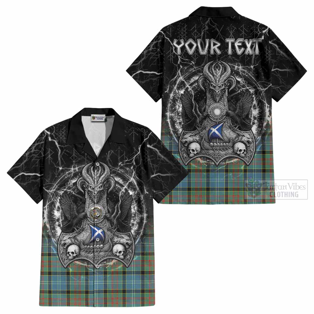 Paisley Tartan Crest Cotton Hawaiian Shirt Celtic Odin's Raven Legacy