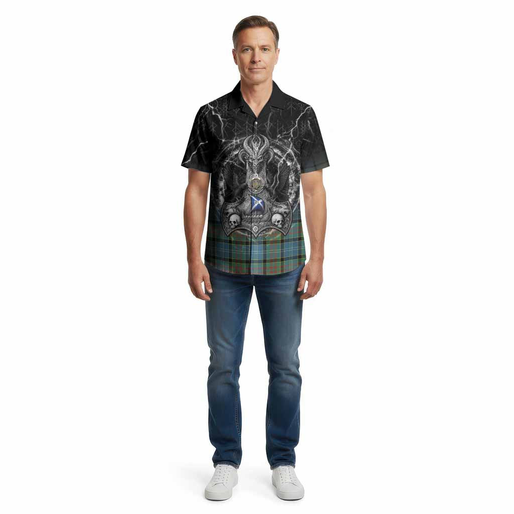 Paisley Tartan Crest Cotton Hawaiian Shirt Celtic Odin's Raven Legacy