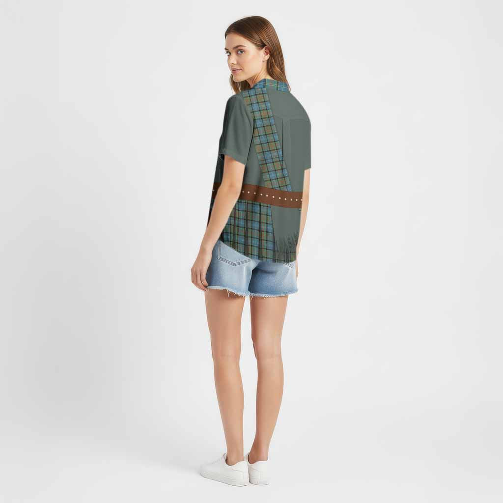 Paisley Tartan Crest Cotton Hawaiian Shirt Kilt Costume Style