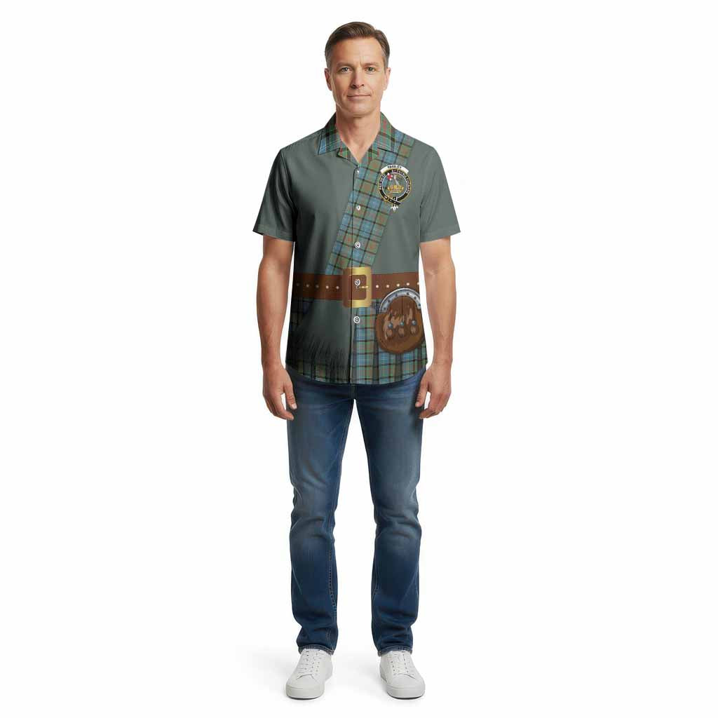 Paisley Tartan Crest Cotton Hawaiian Shirt Kilt Costume Style