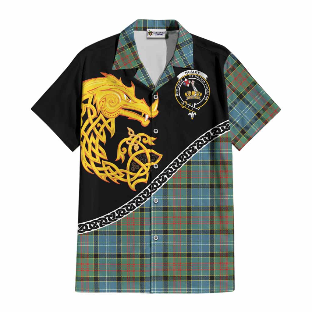 Paisley Tartan Crest Cotton Hawaiian Shirt Legendary Dragon Knot Half Style