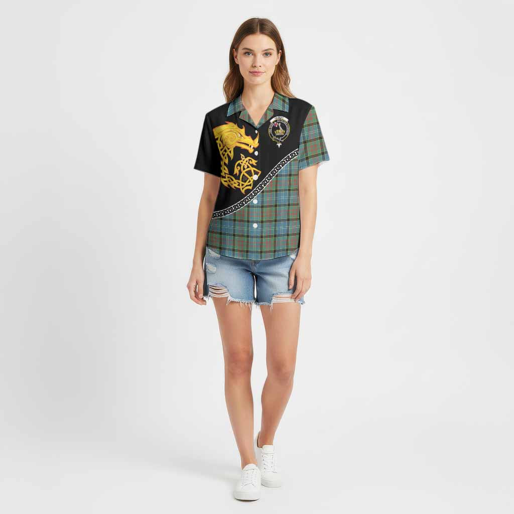 Paisley Tartan Crest Cotton Hawaiian Shirt Legendary Dragon Knot Half Style