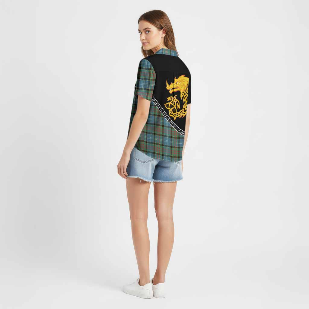 Paisley Tartan Crest Cotton Hawaiian Shirt Legendary Dragon Knot Half Style