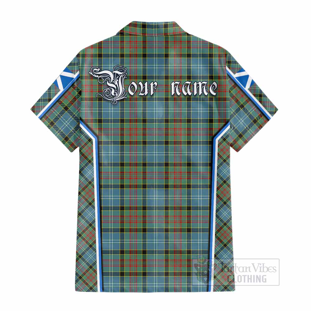 Paisley Tartan Crest Cotton Hawaiian Shirt Scotland Coat of Arm Flag Style - Tartan Vibes Clothing