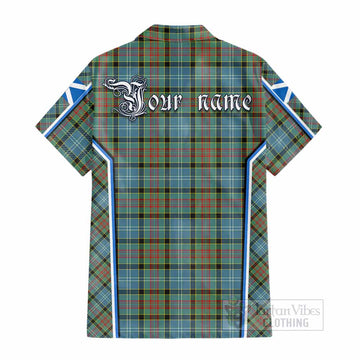 Paisley Tartan Crest Cotton Hawaiian Shirt Scotland Coat of Arm Flag Style