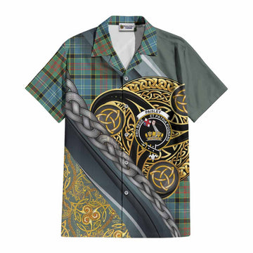 Paisley Tartan Crest Cotton Hawaiian Shirt Scottish Triskele Celtic