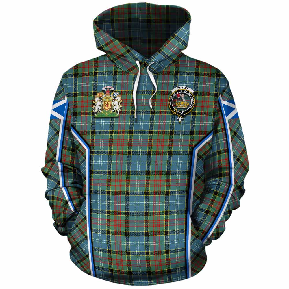 Paisley Tartan Crest Cotton Hoodie Scotland Coat of Arm Flag Style - Tartan Vibes Clothing