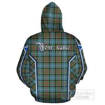 Paisley Tartan Crest Cotton Hoodie Scotland Coat of Arm Flag Style