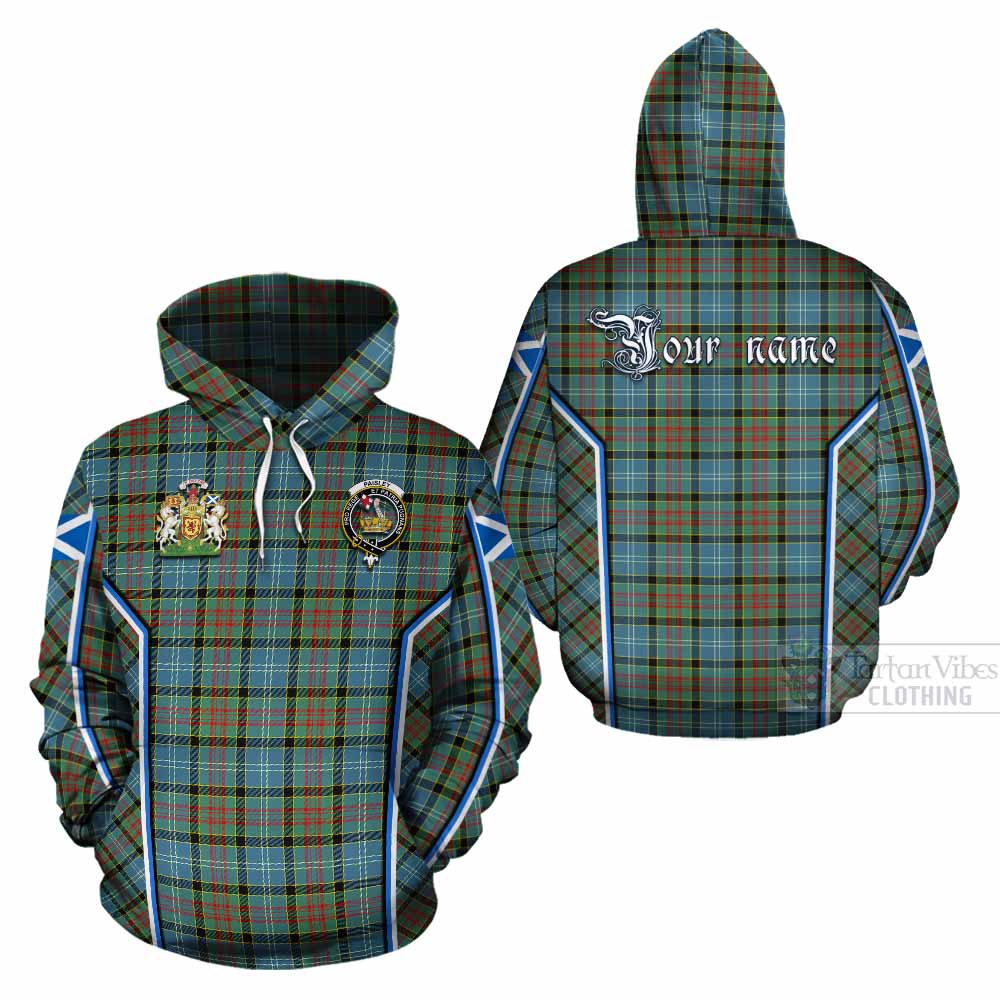 Paisley Tartan Crest Cotton Hoodie Scotland Coat of Arm Flag Style - Tartan Vibes Clothing
