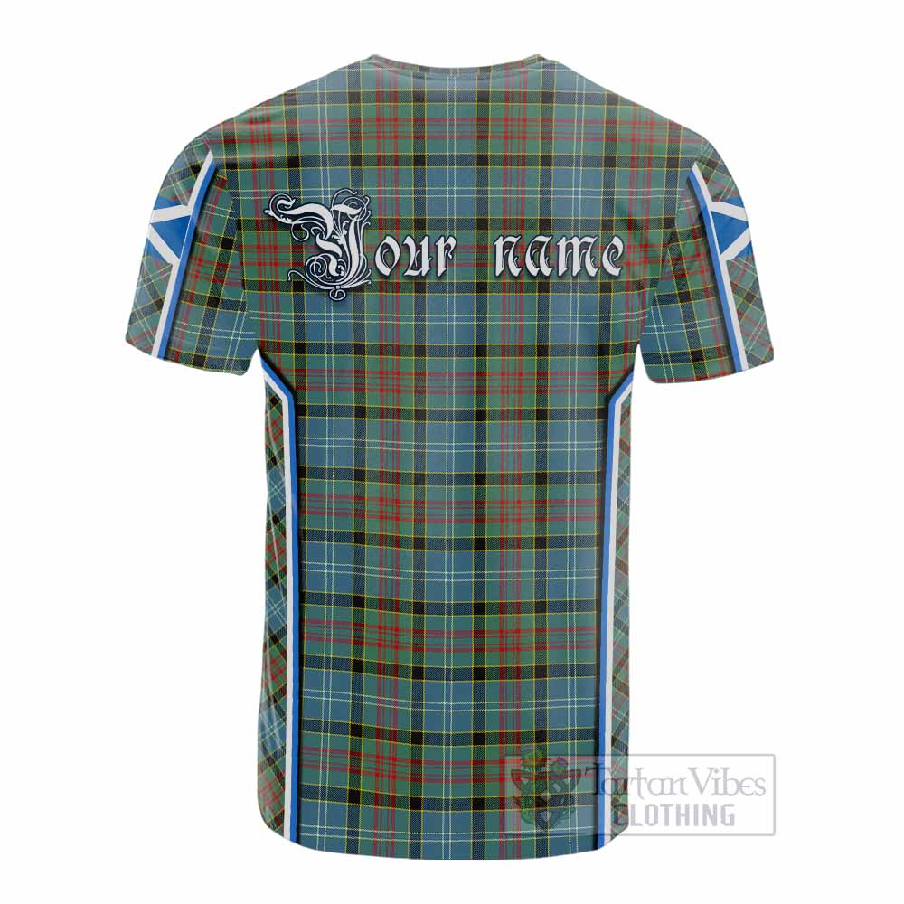 Paisley Tartan Crest Cotton T-shirt Scotland Coat of Arm Flag Style - Tartan Vibes Clothing
