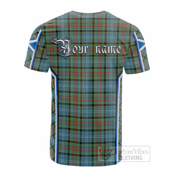 Paisley Tartan Crest Cotton T-shirt Scotland Coat of Arm Flag Style - Tartan Vibes Clothing