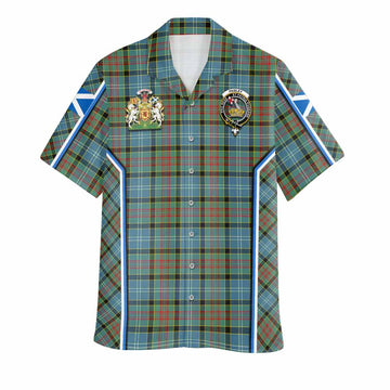 Paisley Tartan Crest Hawaiian Shirt Scotland Coat of Arm Flag Style - Tartan Vibes Clothing