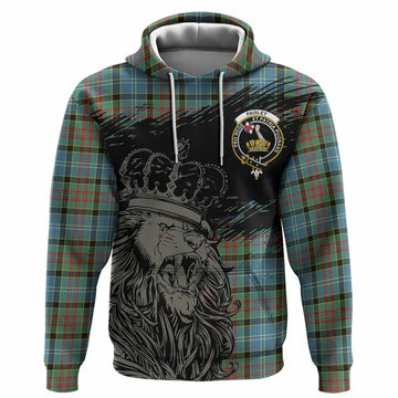 Paisley Tartan Crest Hoodie Crowned Lion Heritage Style