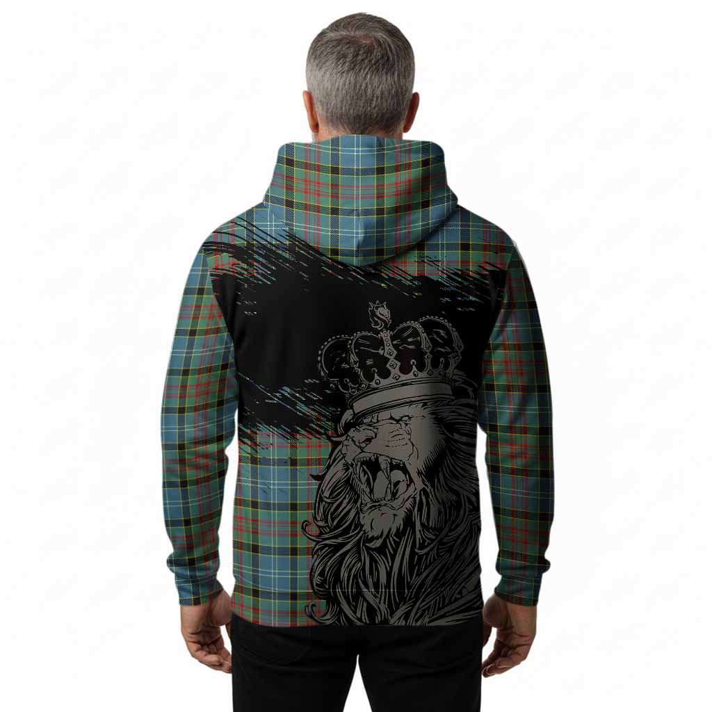 Paisley Tartan Crest Hoodie Crowned Lion Heritage Style