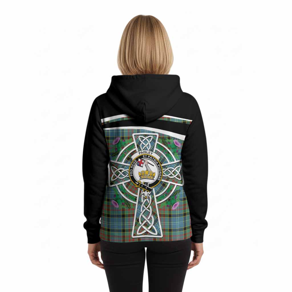 Paisley Tartan Crest Hoodie Scottish Thistle Celtic Cross Alba Gu Brath