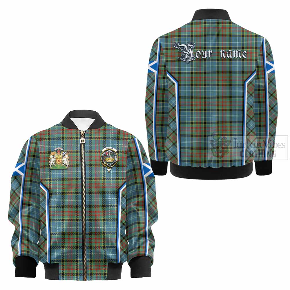 Paisley Tartan Crest Kid Bomber Jacket Scotland Coat of Arm Flag Style - Tartan Vibes Clothing