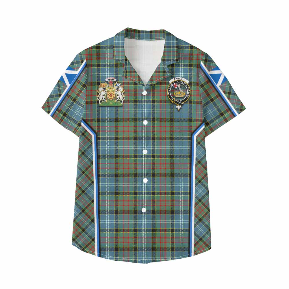 Paisley Tartan Crest Kid Hawaiian Shirt Scotland Coat of Arm Flag Style - Tartan Vibes Clothing