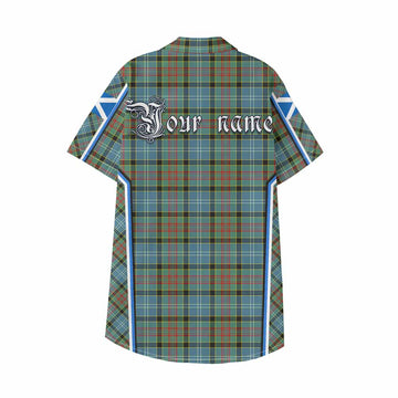 Paisley Tartan Crest Kid Hawaiian Shirt Scotland Coat of Arm Flag Style - Tartan Vibes Clothing
