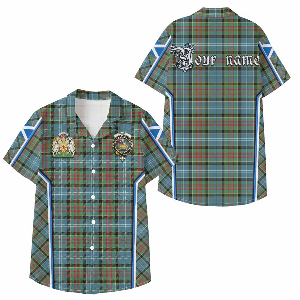 Paisley Tartan Crest Kid Hawaiian Shirt Scotland Coat of Arm Flag Style - Tartan Vibes Clothing