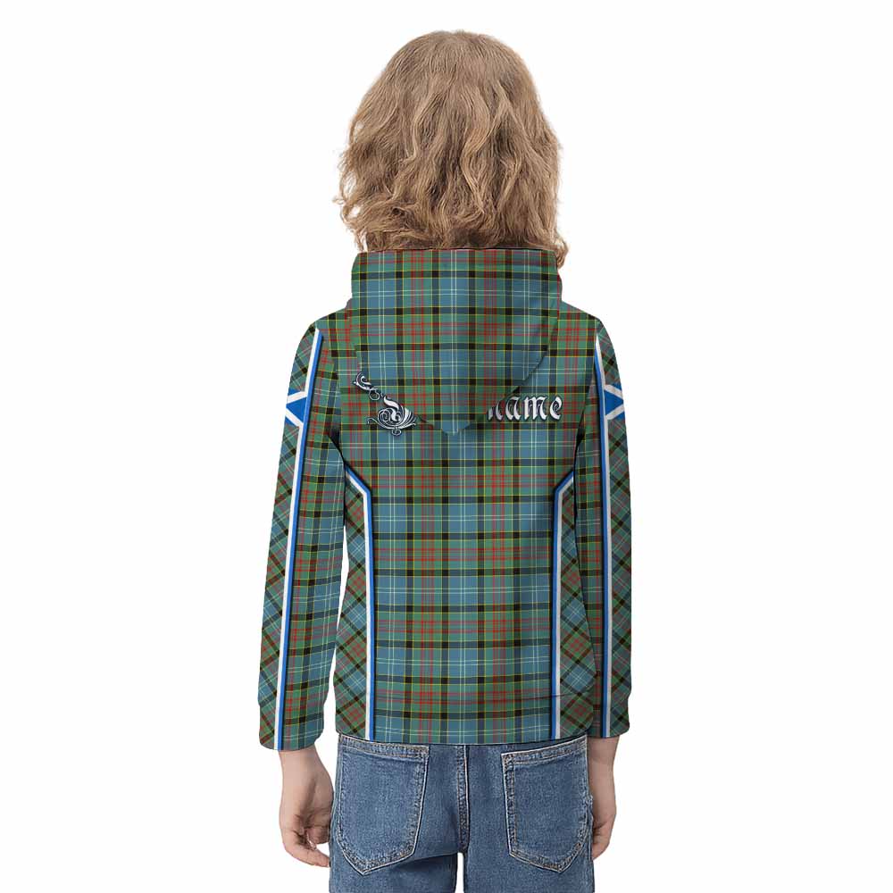 Paisley Tartan Crest Kid Hoodie Scotland Coat of Arm Flag Style - Tartan Vibes Clothing