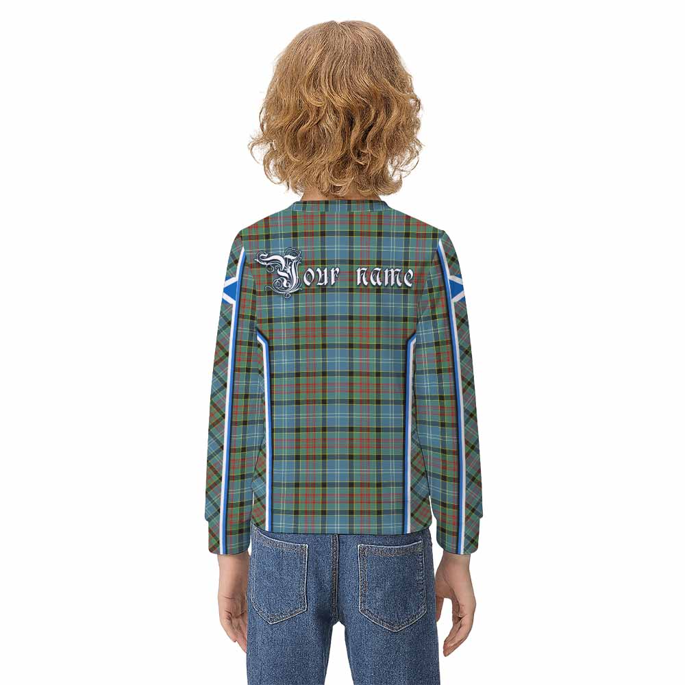 Paisley Tartan Crest Kid Knitted Sweatshirt Scotland Coat of Arm Flag Style - Tartan Vibes Clothing