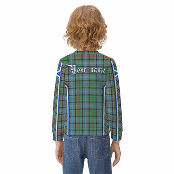 Paisley Tartan Crest Kid Knitted Sweatshirt Scotland Coat of Arm Flag Style - Tartan Vibes Clothing
