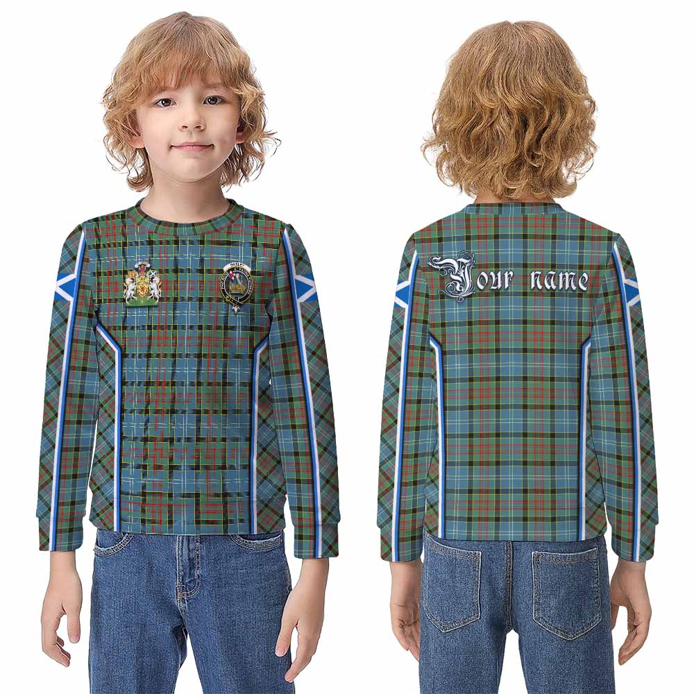 Paisley Tartan Crest Kid Knitted Sweatshirt Scotland Coat of Arm Flag Style - Tartan Vibes Clothing